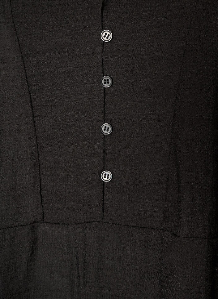 Robe en viscose avec broderies et volants &eacute;tag&eacute;s, Noir, Packshot image number 2