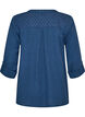 Blouse en mousseline de coton avec broderie anglaise, Bleu, Packshot image number 1