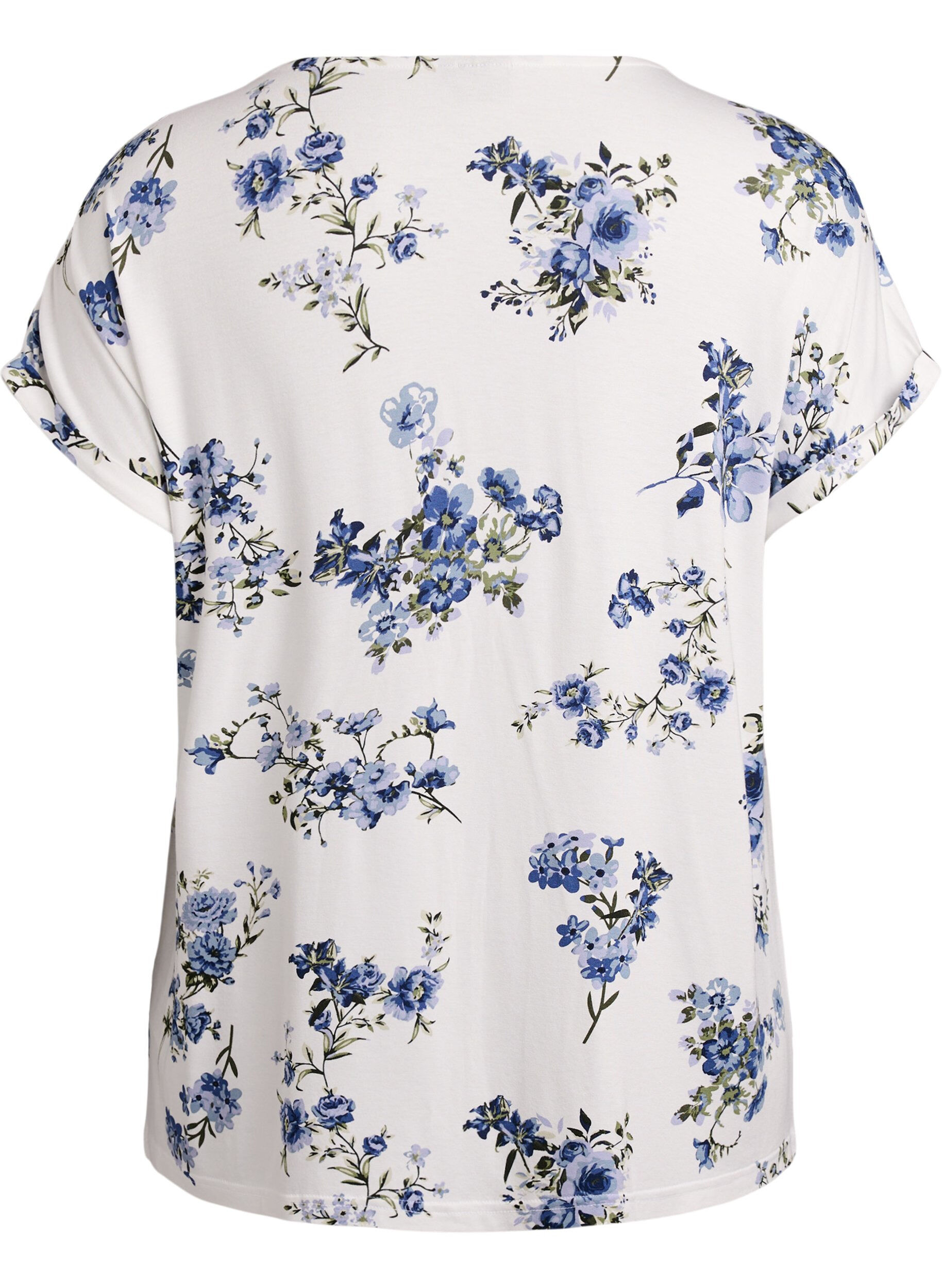 Zizzi T-Shirt mit Blumenprint, Vanille, Packshot image number 1