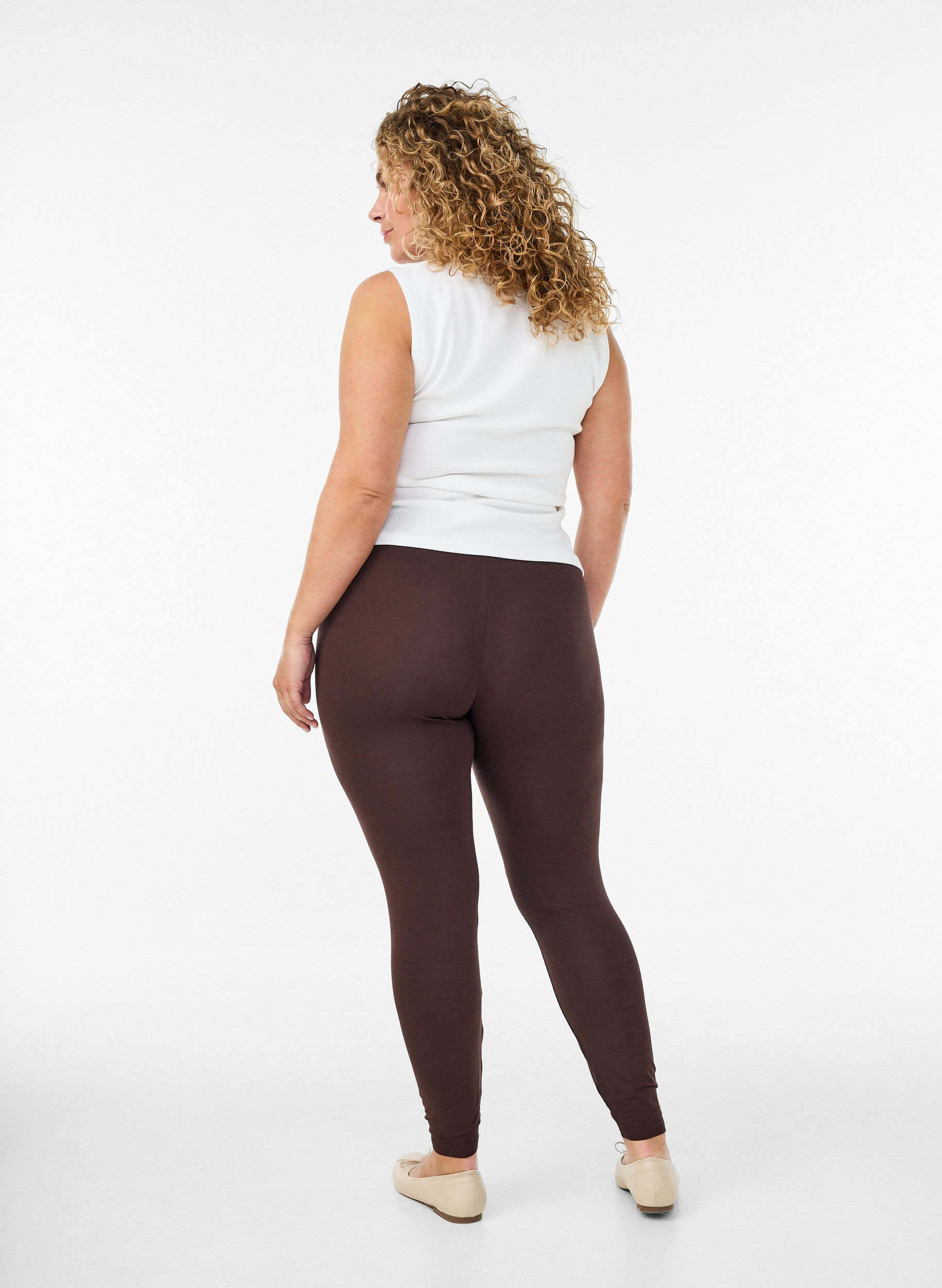 ZizziBasic-Leggings aus Viskose, Braun, Model image number 2
