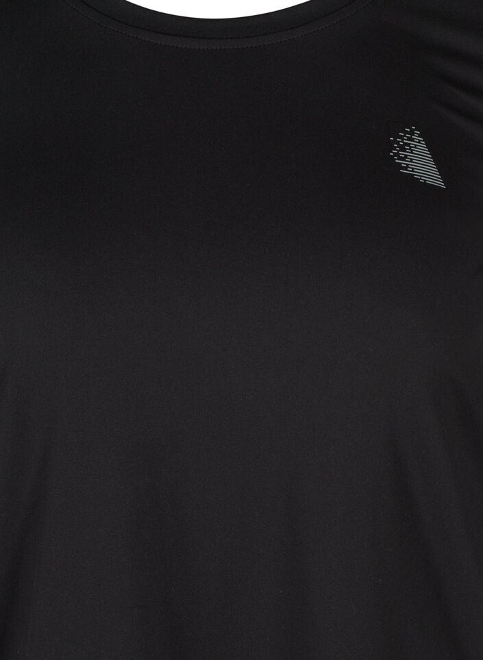 Trainingsshirt mit 3/4-Ärmeln, Schwarz, Packshot