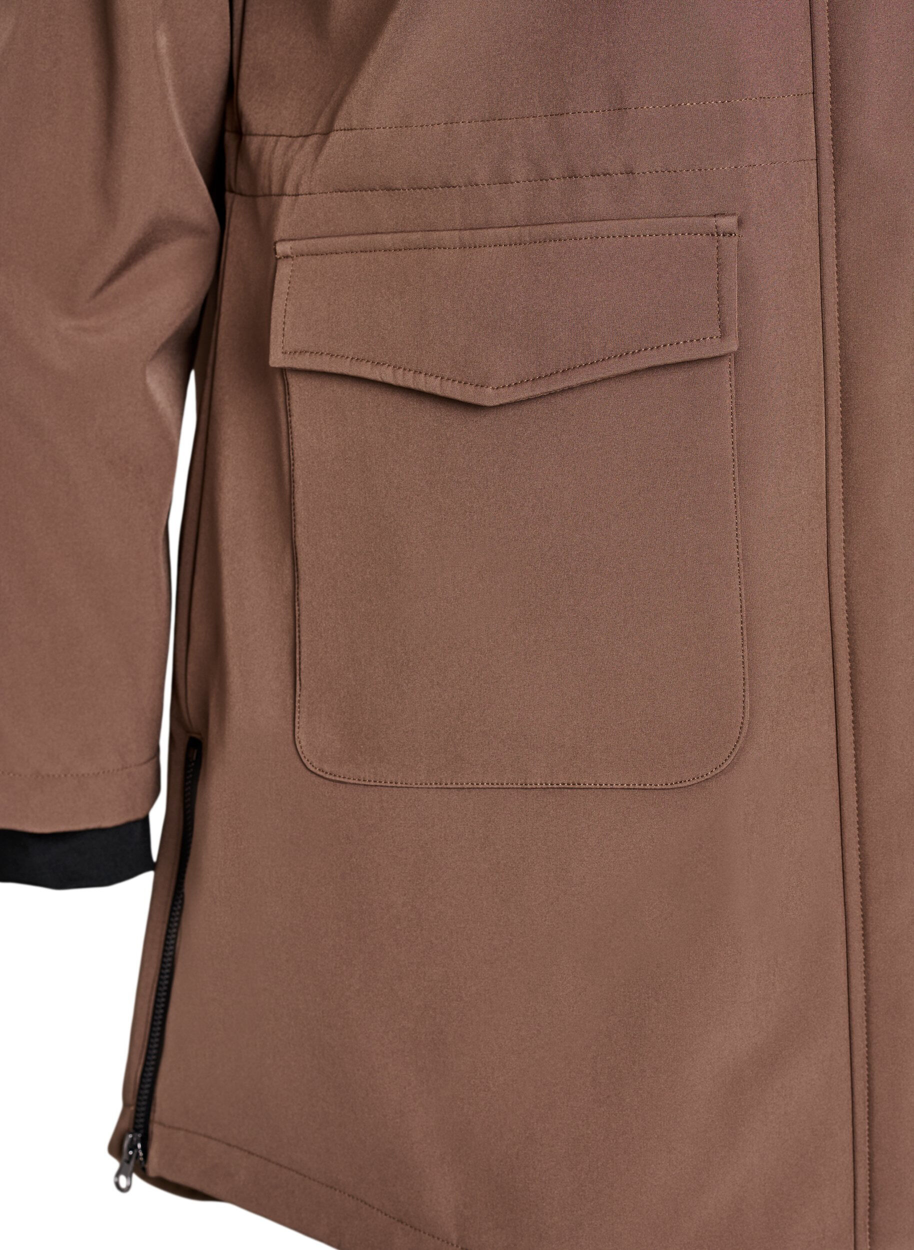 Zizzi Veste softshell r&eacute;sistante &agrave; l'eau avec doublure matelass&eacute;e, Marron, Packshot image number 3
