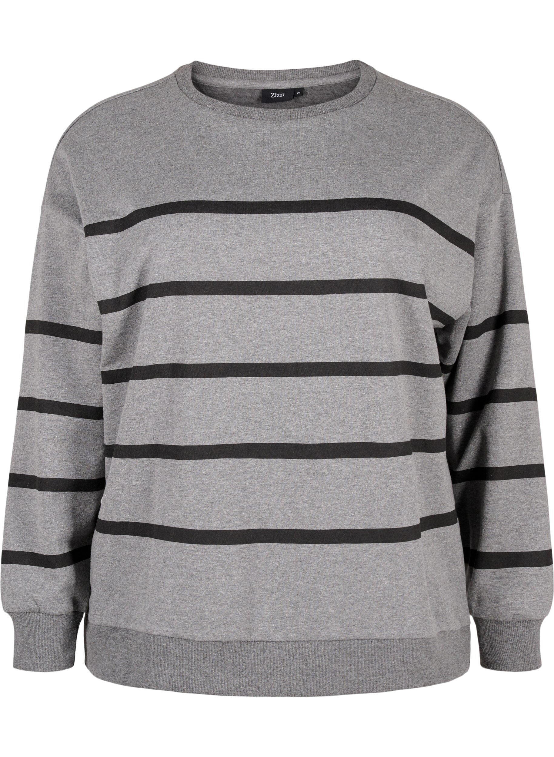 Zizzi Sweat-shirt &agrave; rayures, MGM w. Black Stripe, Packshot image number 0