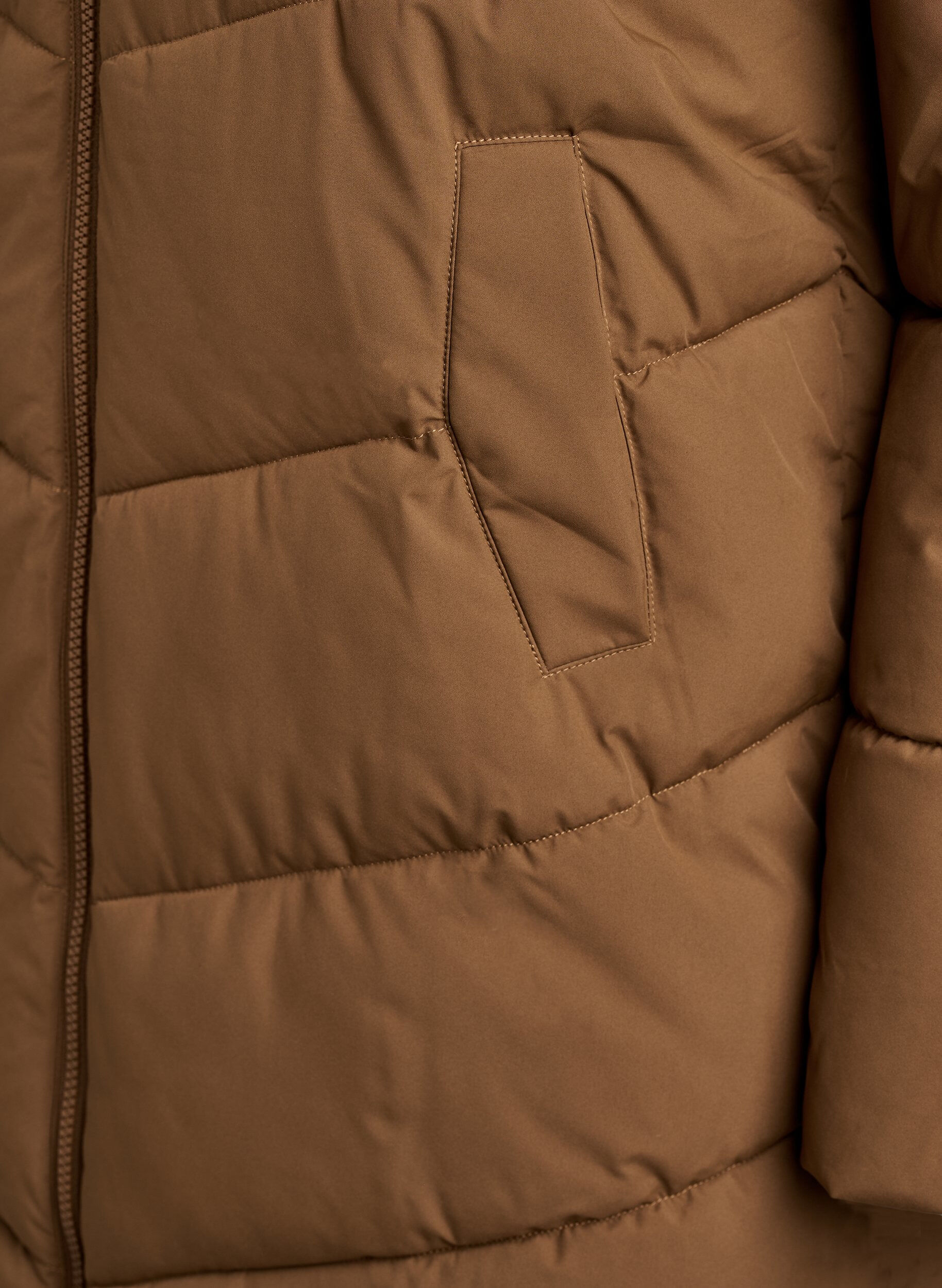 ZizziDoudoune mi-longue avec capuche, Camel, Packshot image number 3