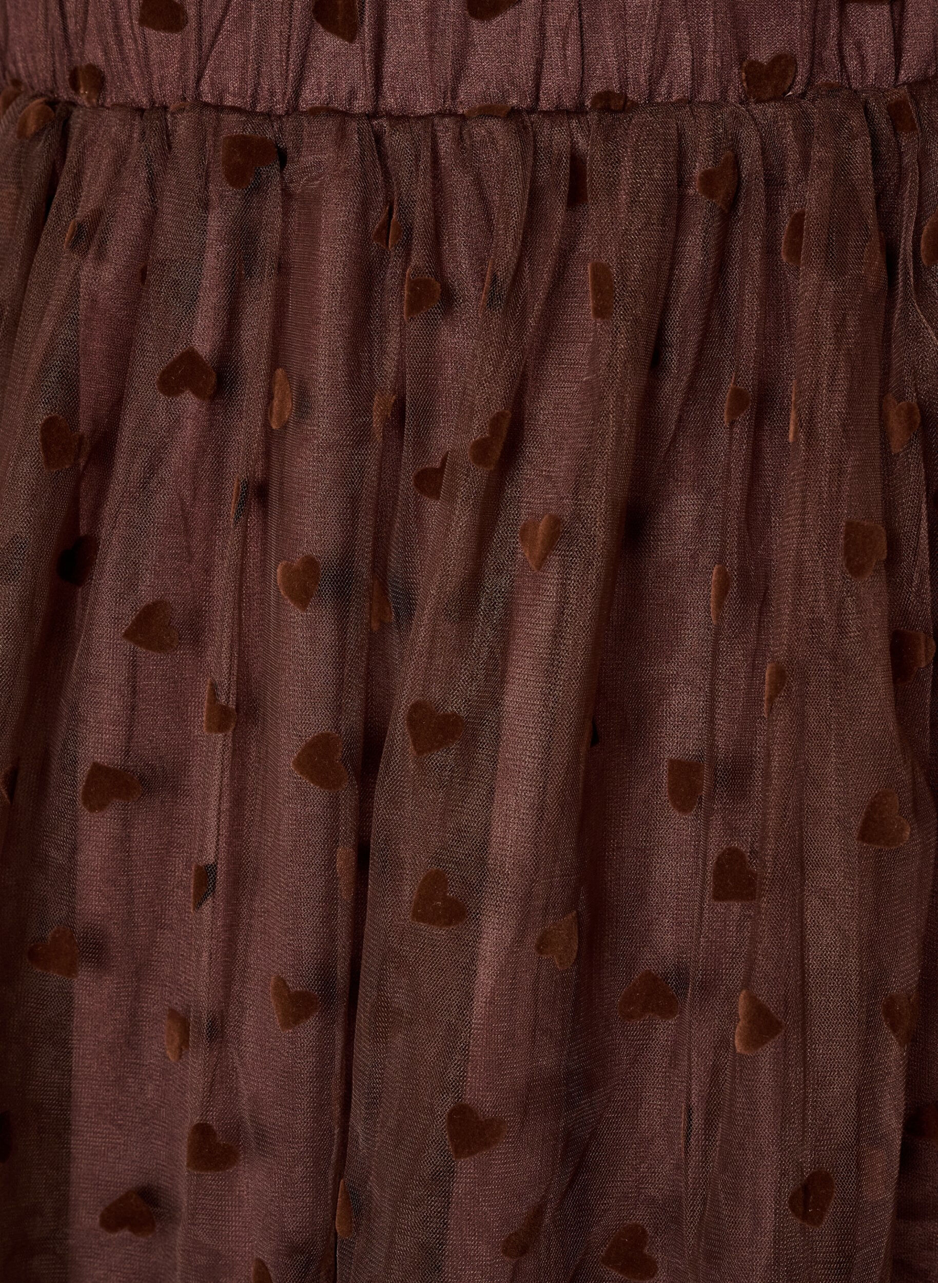 ZizziMidi-Rock aus T&uuml;ll mit Herzen, Braun, Packshot image number 2