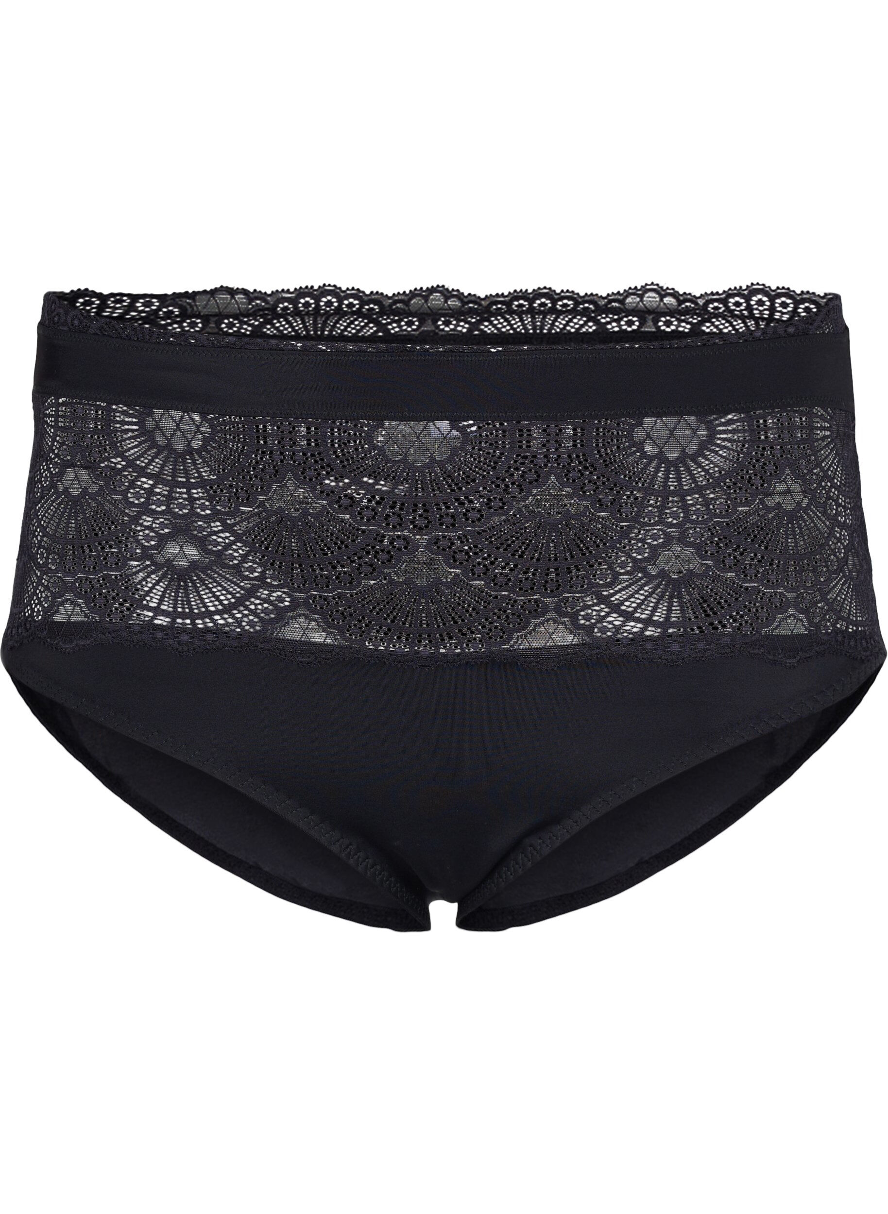 Zizzi Culotte en dentelle et taille haute, Black, Packshot image number 0