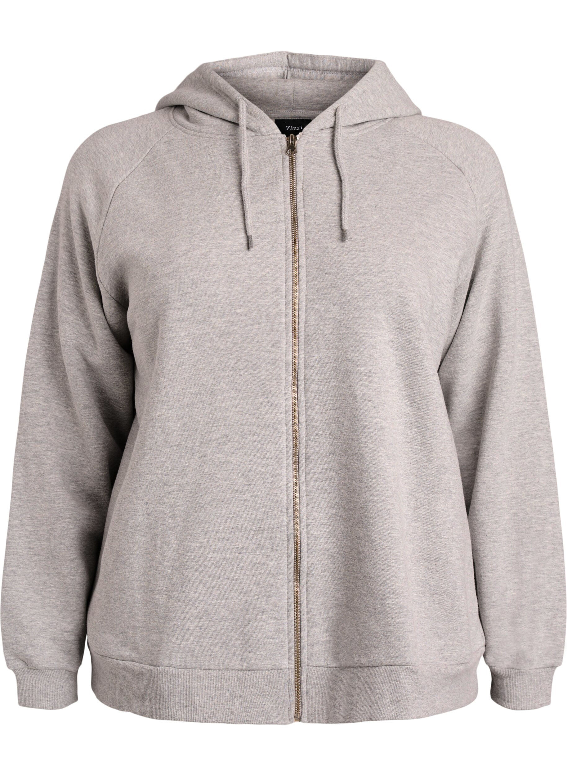 Zizzi Sweat &agrave; capuche zipp&eacute;, Gris, Packshot image number 0