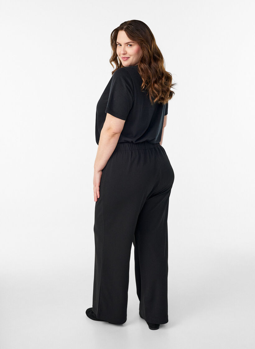 Pantalon ample, Noir, Model image number 2