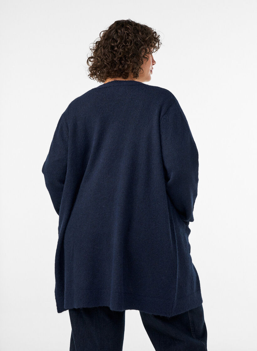 Cardigan long avec poches, Bleu, Model image number 2
