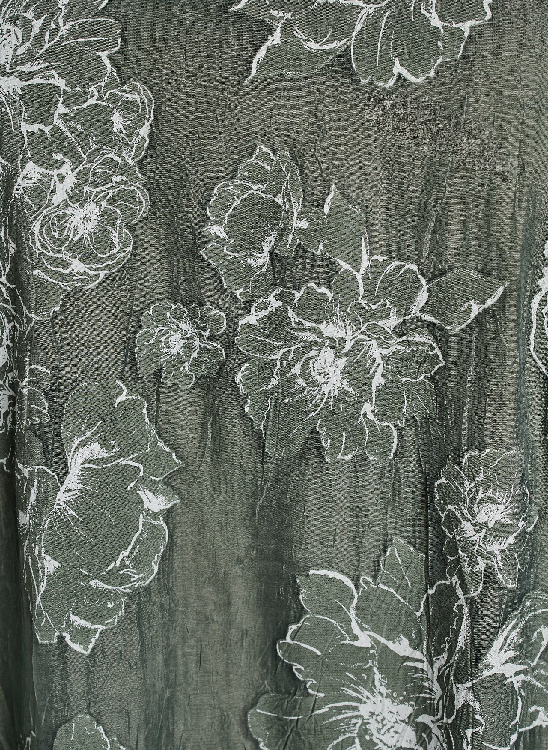 Zizzi Midikleid mit Blumenprint und transparenten 3/4-&Auml;rmeln, Gr&uuml;n, Packshot image number 2