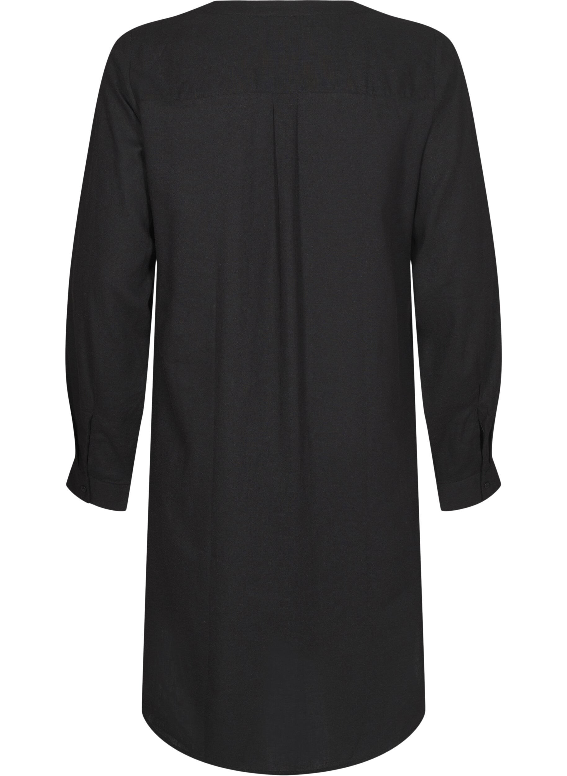 ZizziLange Bluse aus Leinen und Viskose, Schwarz, Packshot image number 1