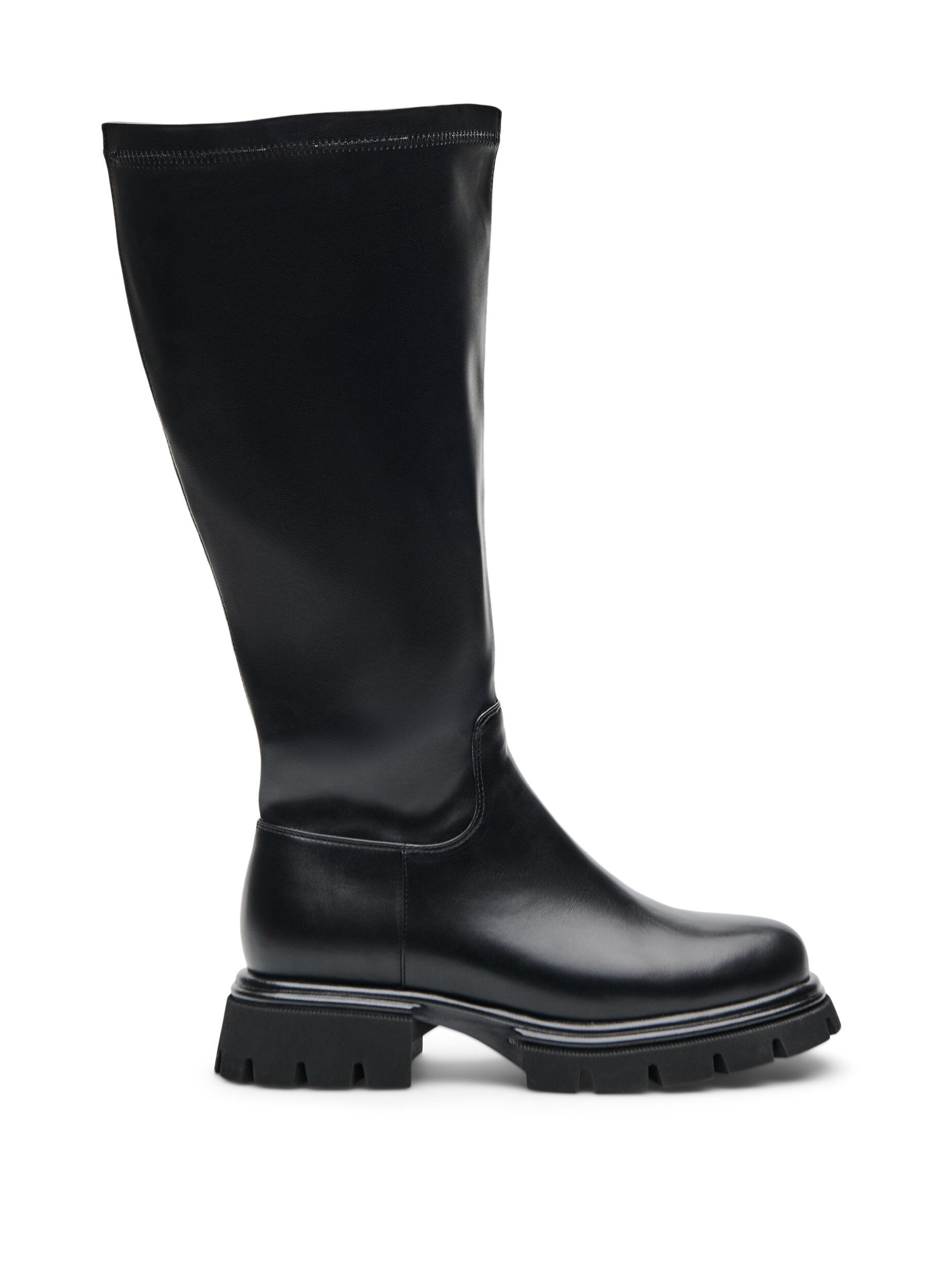 ZizziBotte haute en similicuir avec une semelle &eacute;paisse, Noir, Packshot image number 0