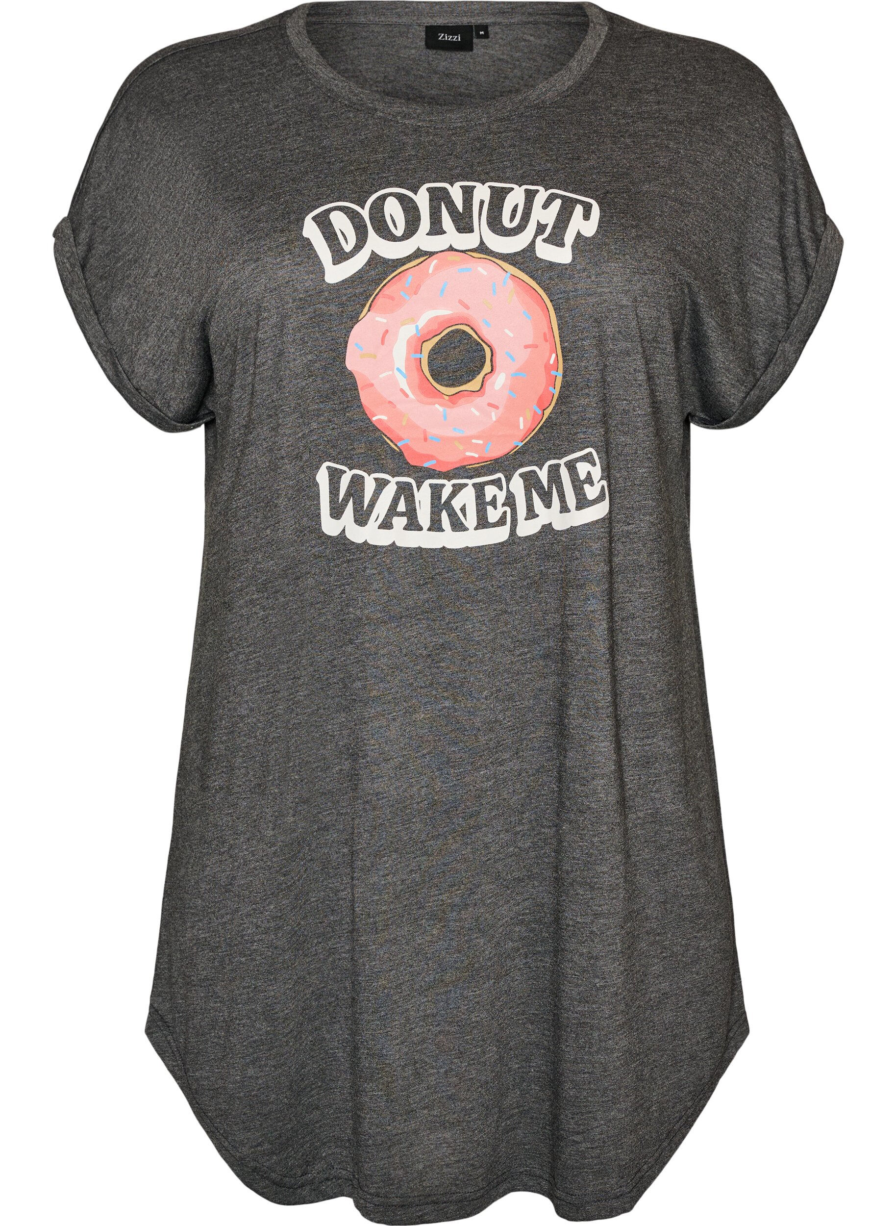 Chemise de nuit &agrave; manches courtes avec imprim&eacute; de texte