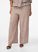 Pantalon large en lin et viscose, Marron, Model image number 2