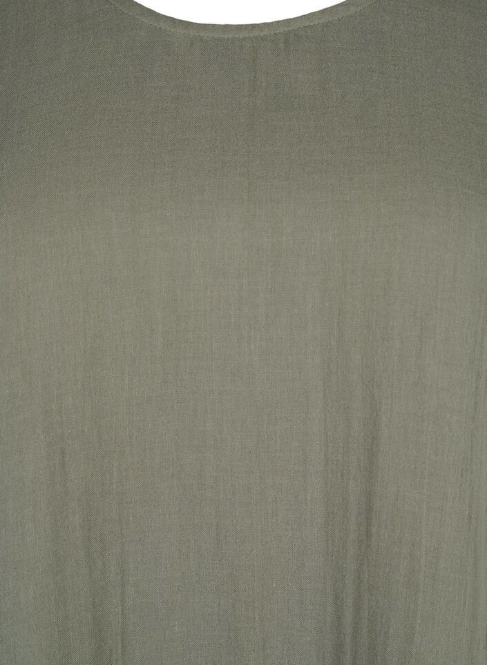 Kurzärmliges Kleid aus Baumwolle mit A-Linien-Schnitt, Thyme, Packshot image number 2