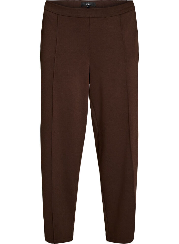 Lockere Hose aus Jersey mit hoher Taille, Braun, Packshot image number 0