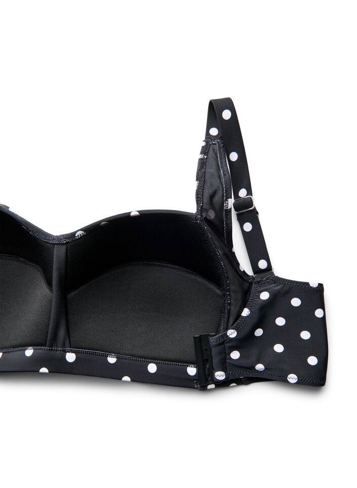 Wattierter Bikini-Oberteil mit Print, Schwarz, Packshot