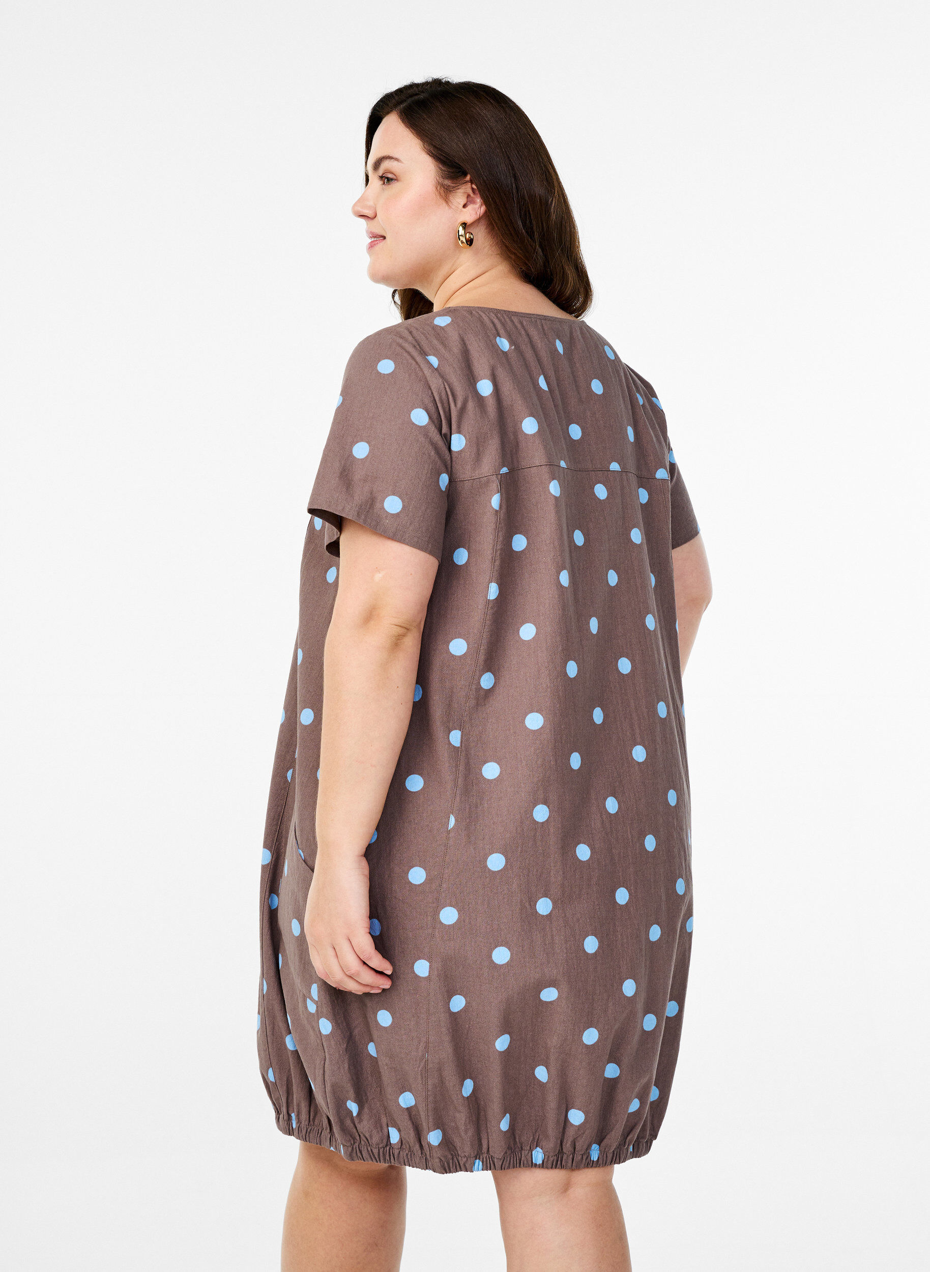 ZizziRobe en coton &agrave; manches courtes avec imprim&eacute;, Bleu, Model image number 2