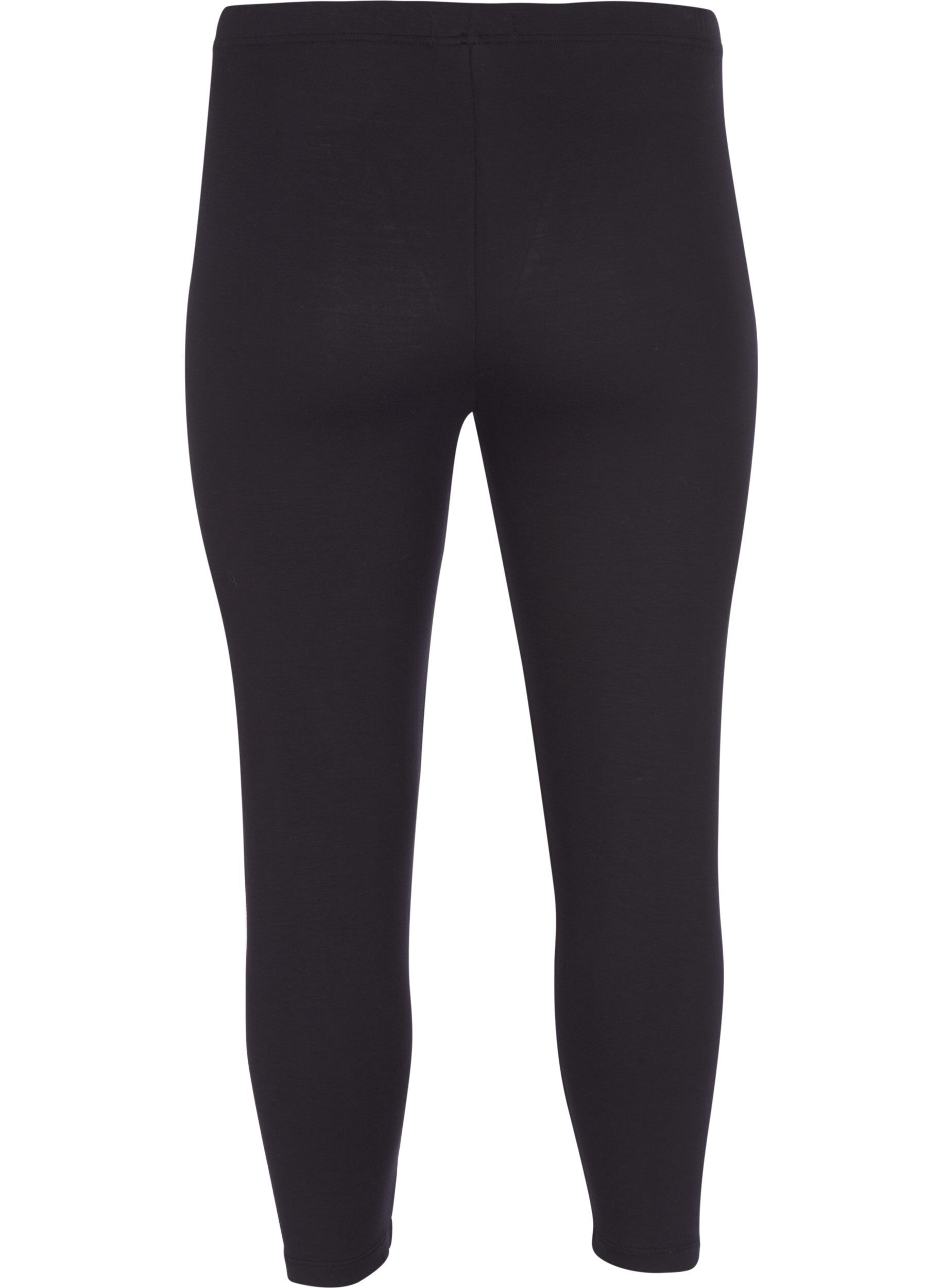 Zizzi Basic 3/4-Leggings aus Viskose, Schwarz, Packshot image number 1