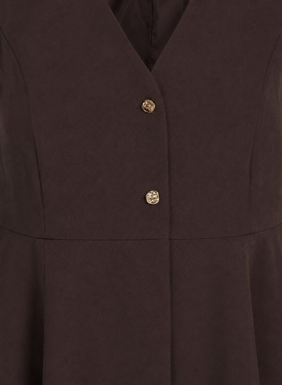 ZizziGilet &agrave; fines rayures avec basque, Marron, Packshot image number 2