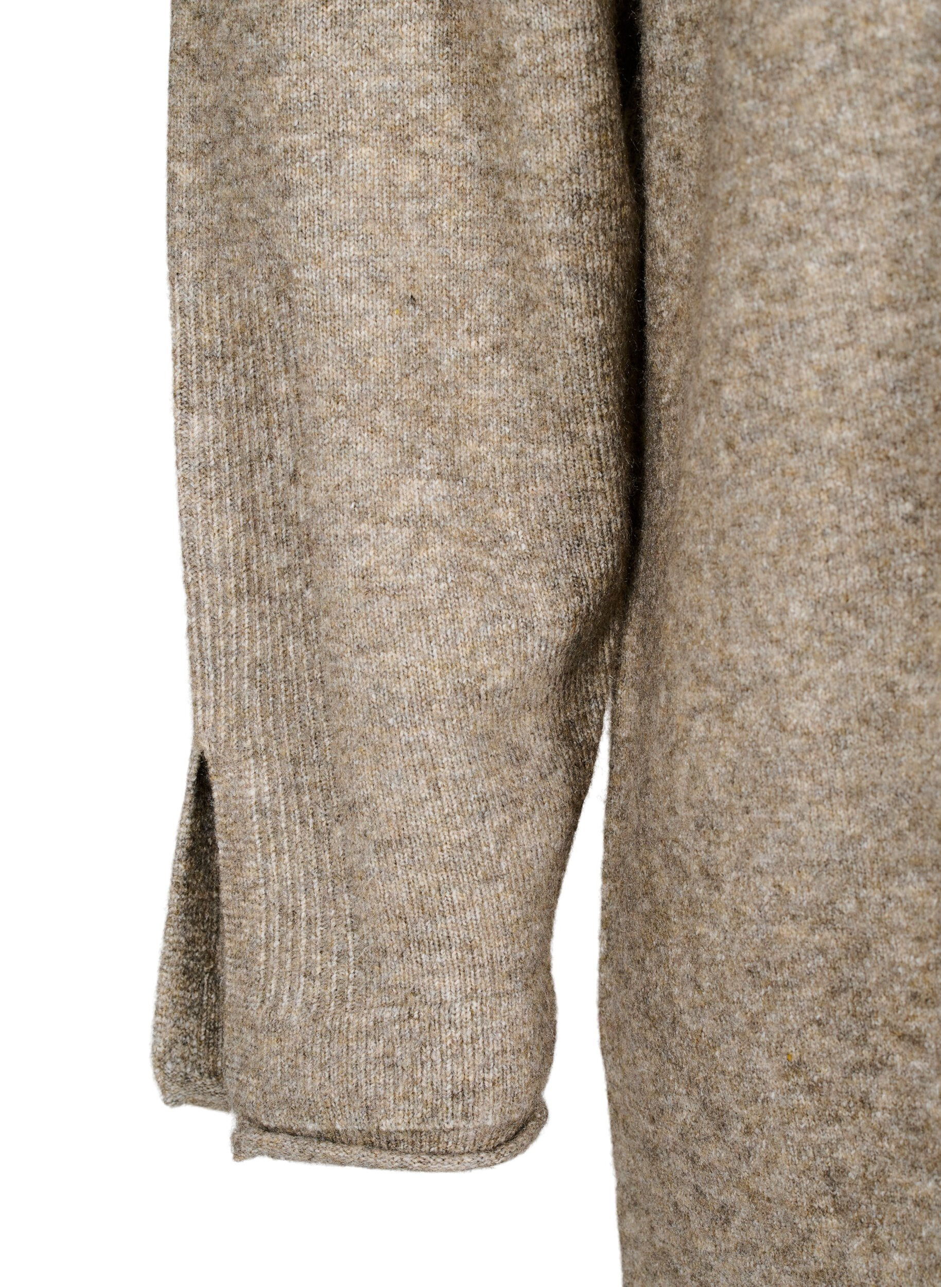 Zizzi Strickkleid mit Schlitzen, Walnut Mel., Packshot image number 3