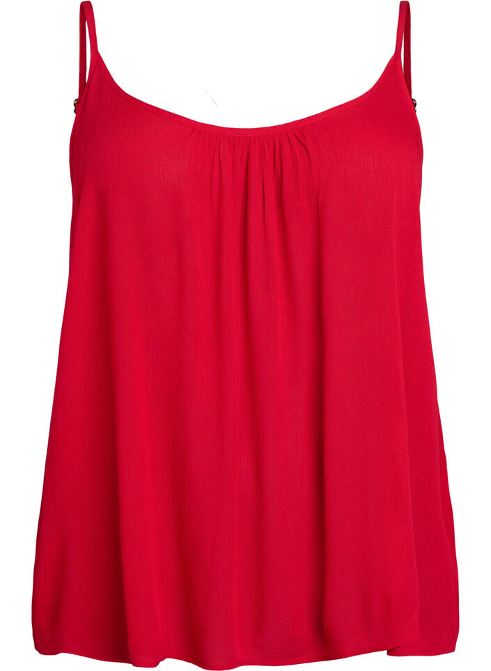 Top &agrave; bretelles en viscose, Rouge, Packshot image number 0
