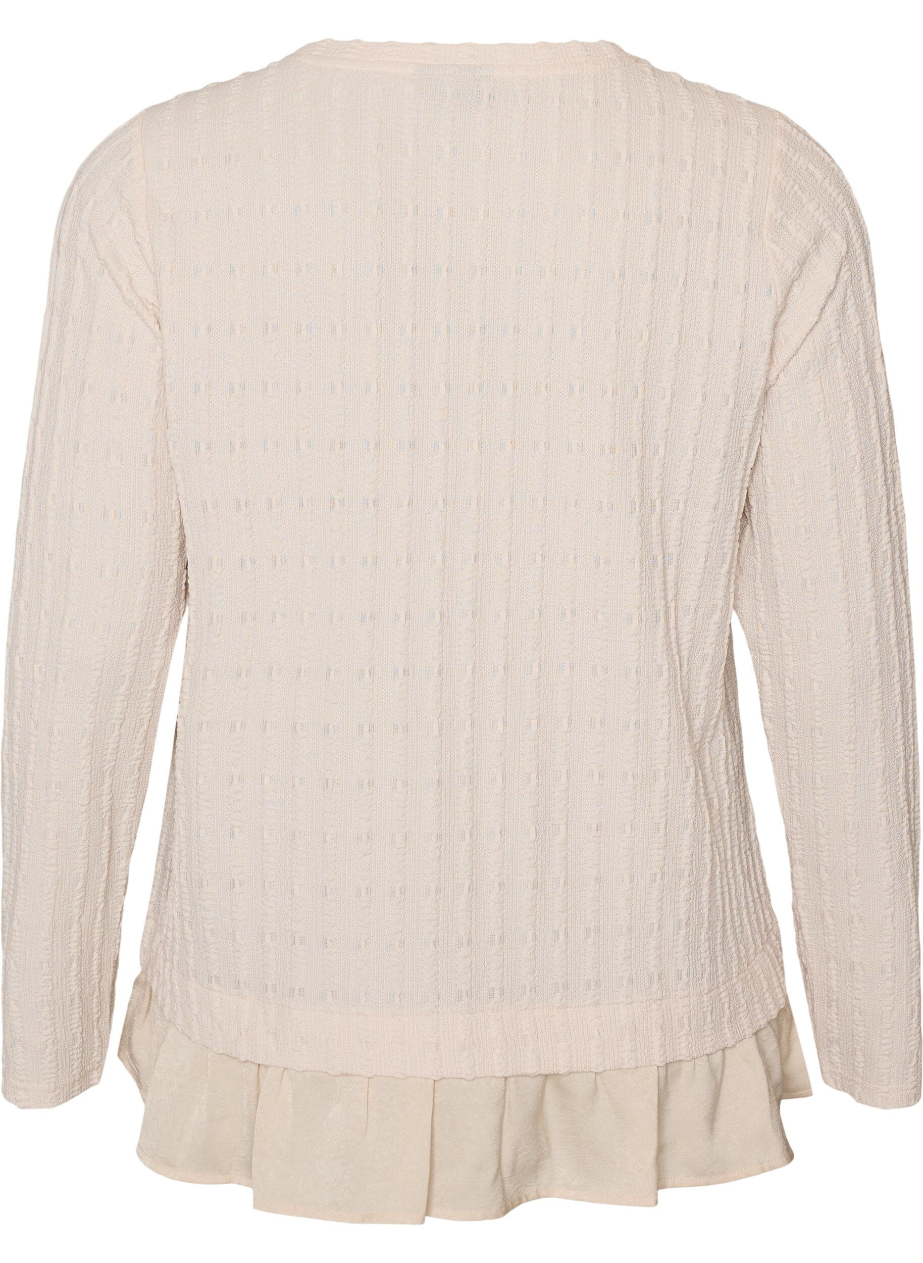 ZizziBlouse structur&eacute;e avec ourlet &agrave; volants, Vanille, Packshot image number 1