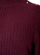Pullover aus Rippstrick mit Puff&auml;rmeln und Kn&ouml;pfen, Dunkles Bordeaux, Packshot image number 2