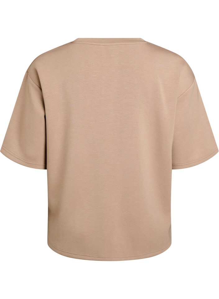 T-shirt ample &agrave; manches courtes, Beige, Packshot image number 1