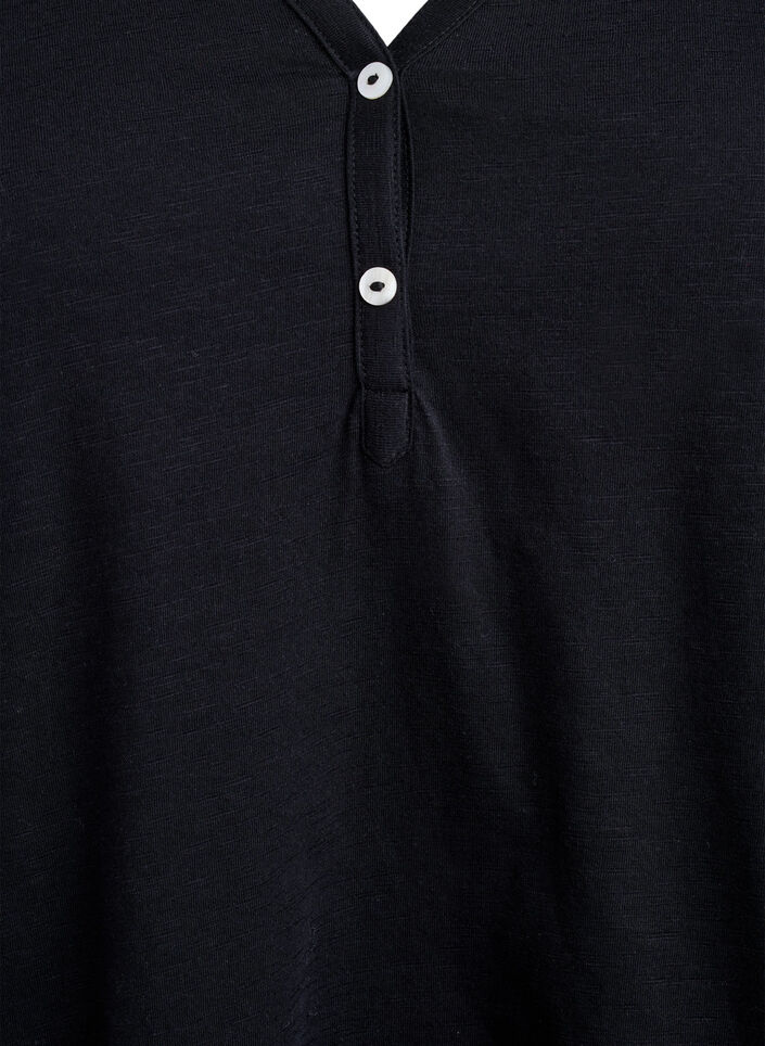 T-shirt dot&eacute; de boutons, Noir, Packshot image number 2