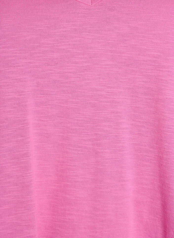T-shirt basique &agrave; manches courtes et col en V, Rose, Packshot image number 2
