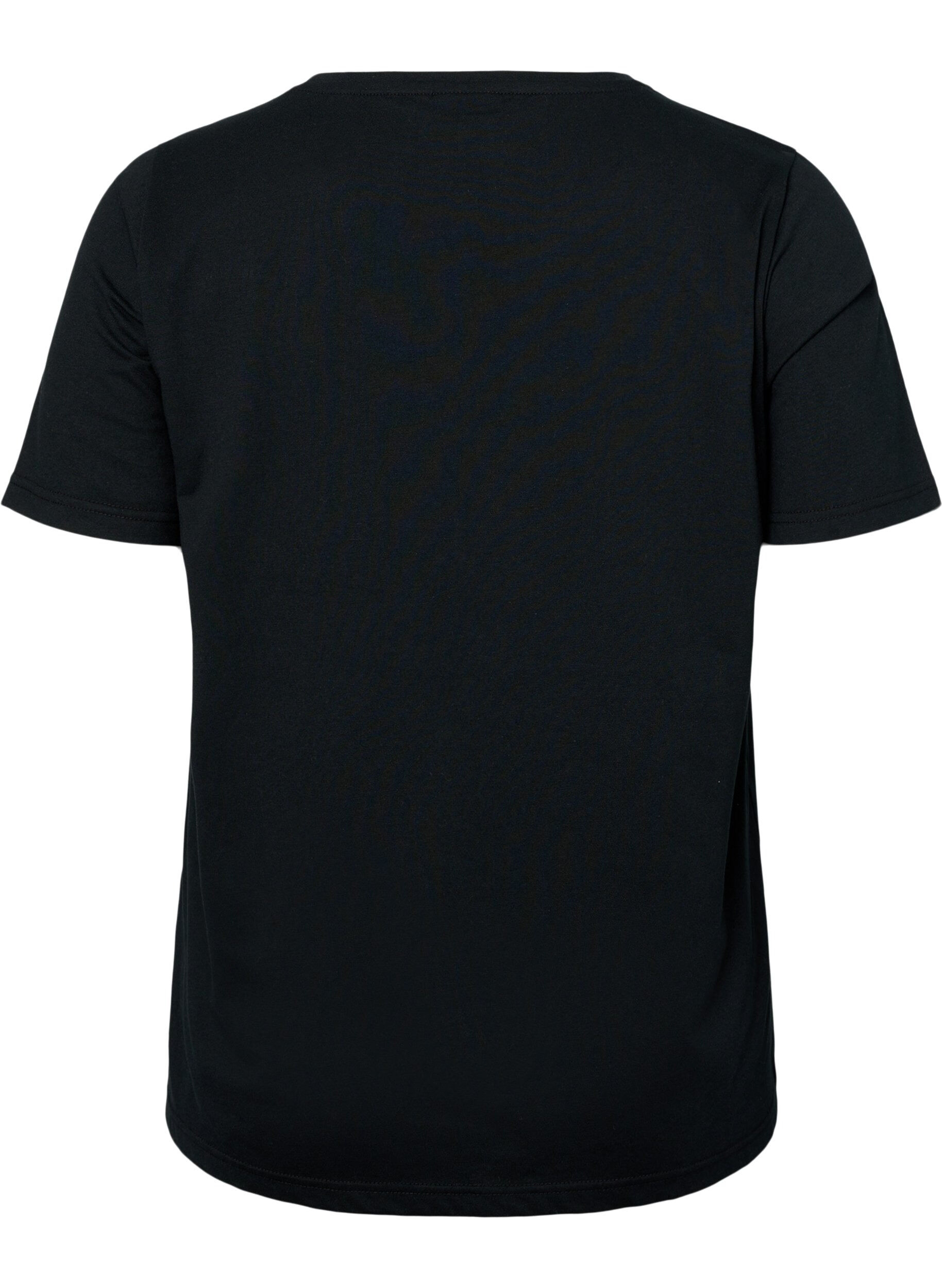 Zizzi FLASH - 2-pack t-shirt avec motif, Black/Port Royale , Packshot image number 2