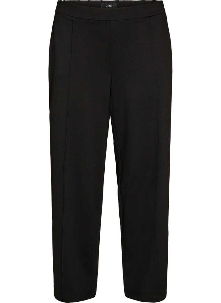 Pantalon ample en jersey taille haute, Noir, Packshot image number 0