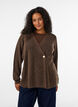 Cardigan en maille avec une fermeture asym&eacute;trique, Marron, Model image number 0