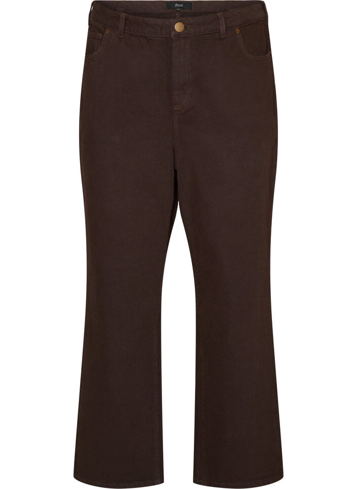 Jean Kiana coupe droite de couleur, Marron, Packshot
