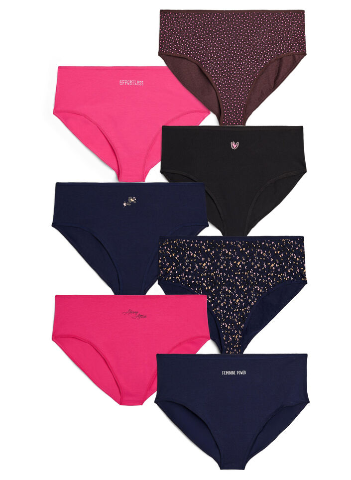 7-pack de culottes avec une taille standard, Rose, Packshot image number 0