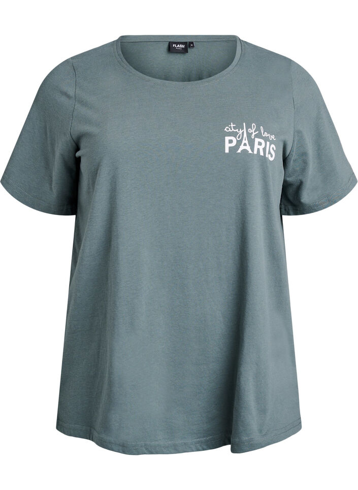 T-Shirt mit Print, Gr&uuml;n, Packshot image number 0