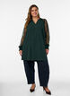 Tunique avec manches en dentelle transparente, Vert fonc&eacute;, Model image number 1
