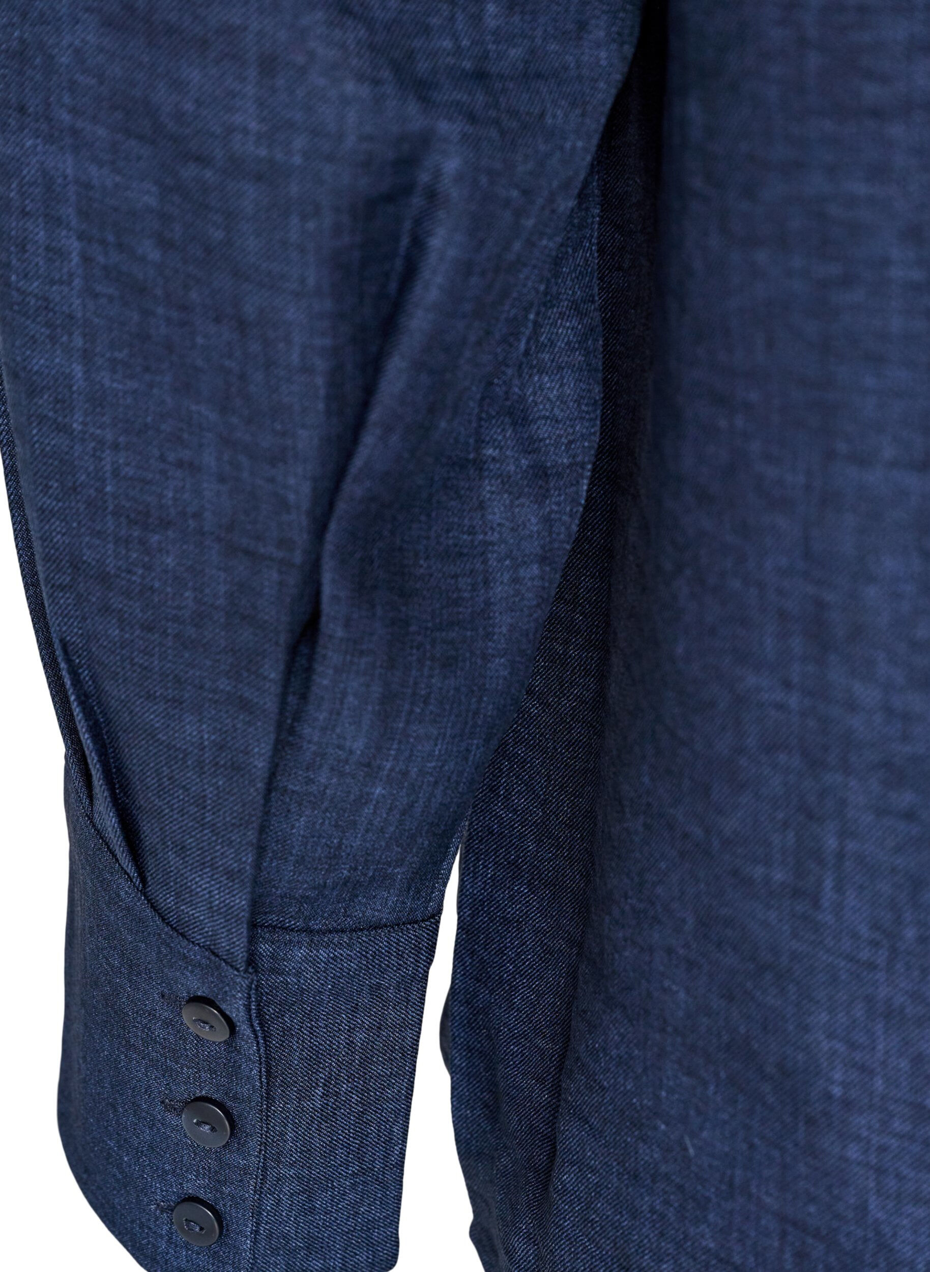 ZizziChemise ample avec col en V, Bleu, Packshot image number 3