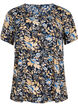 FLASH - Blouse à manches courtes et imprimée, Brown Blue Flower, Packshot image number 0