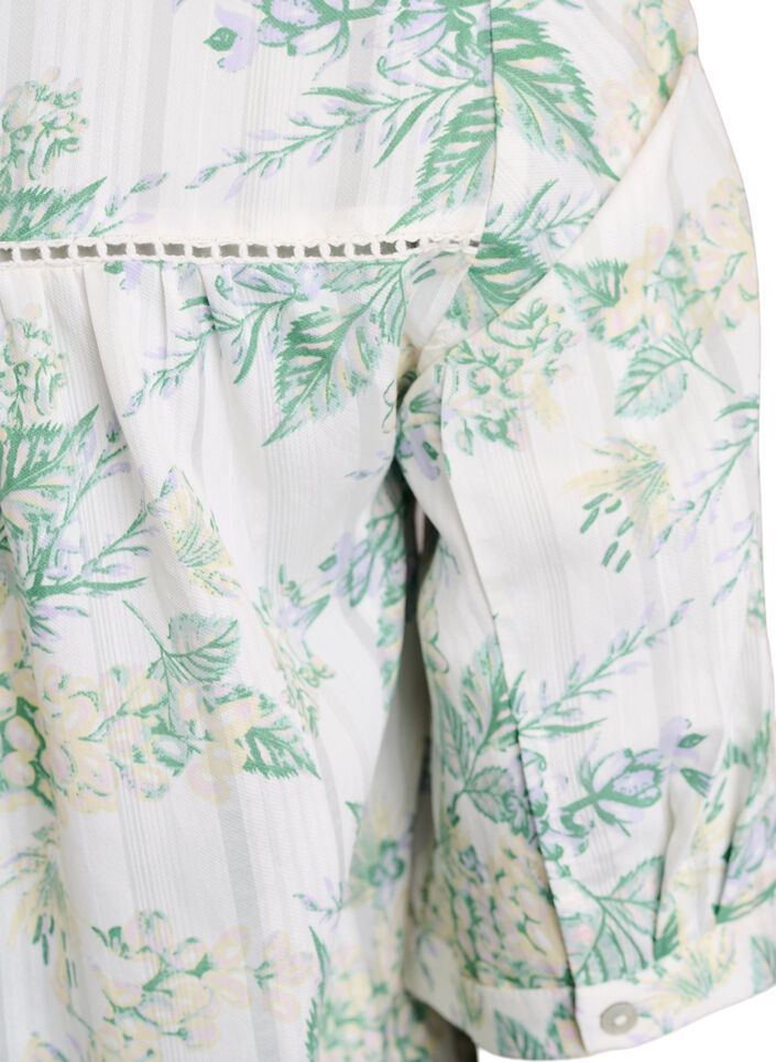 Blouse imprimée à manches 1/2, Blanc, Packshot image number 3