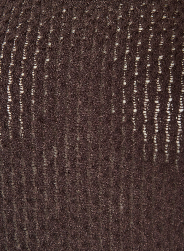 Strickbluse mit strukturiertem Lochmuster, Braun, Packshot image number 2