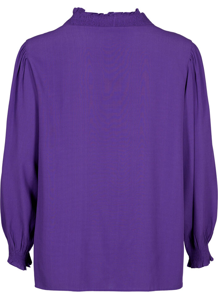 Langärmlige Bluse aus Viskose, Heliotrope, Packshot image number 1