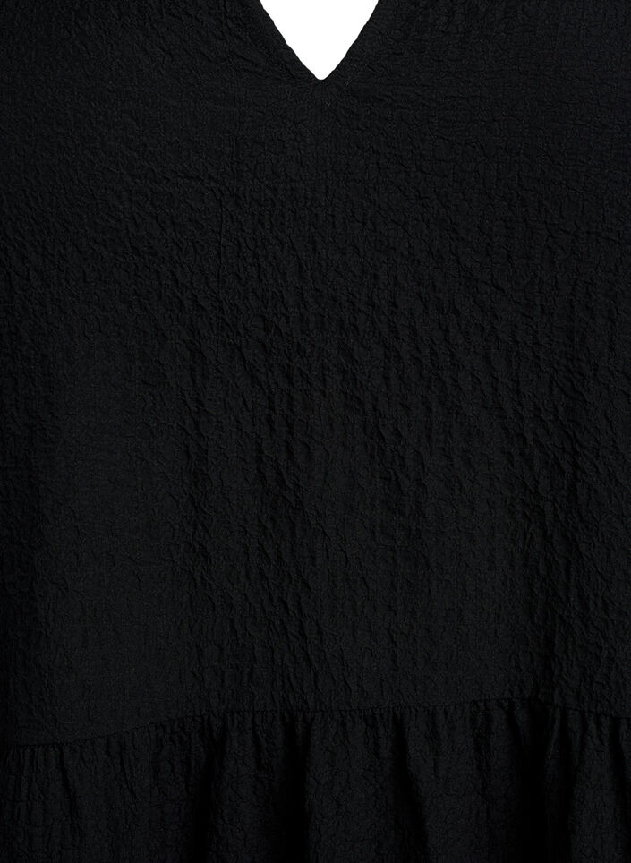 Robe courte coupe &eacute;vas&eacute;e, Noir, Packshot image number 2