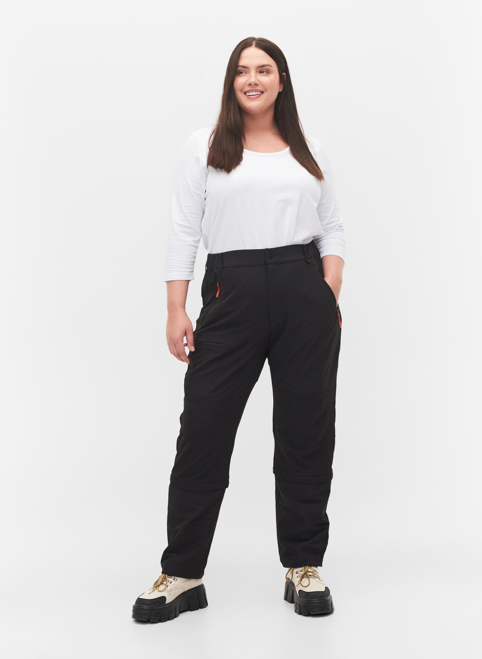 Zizzi Wanderhose mit abnehmbaren Beinen, Black, Model image number 0