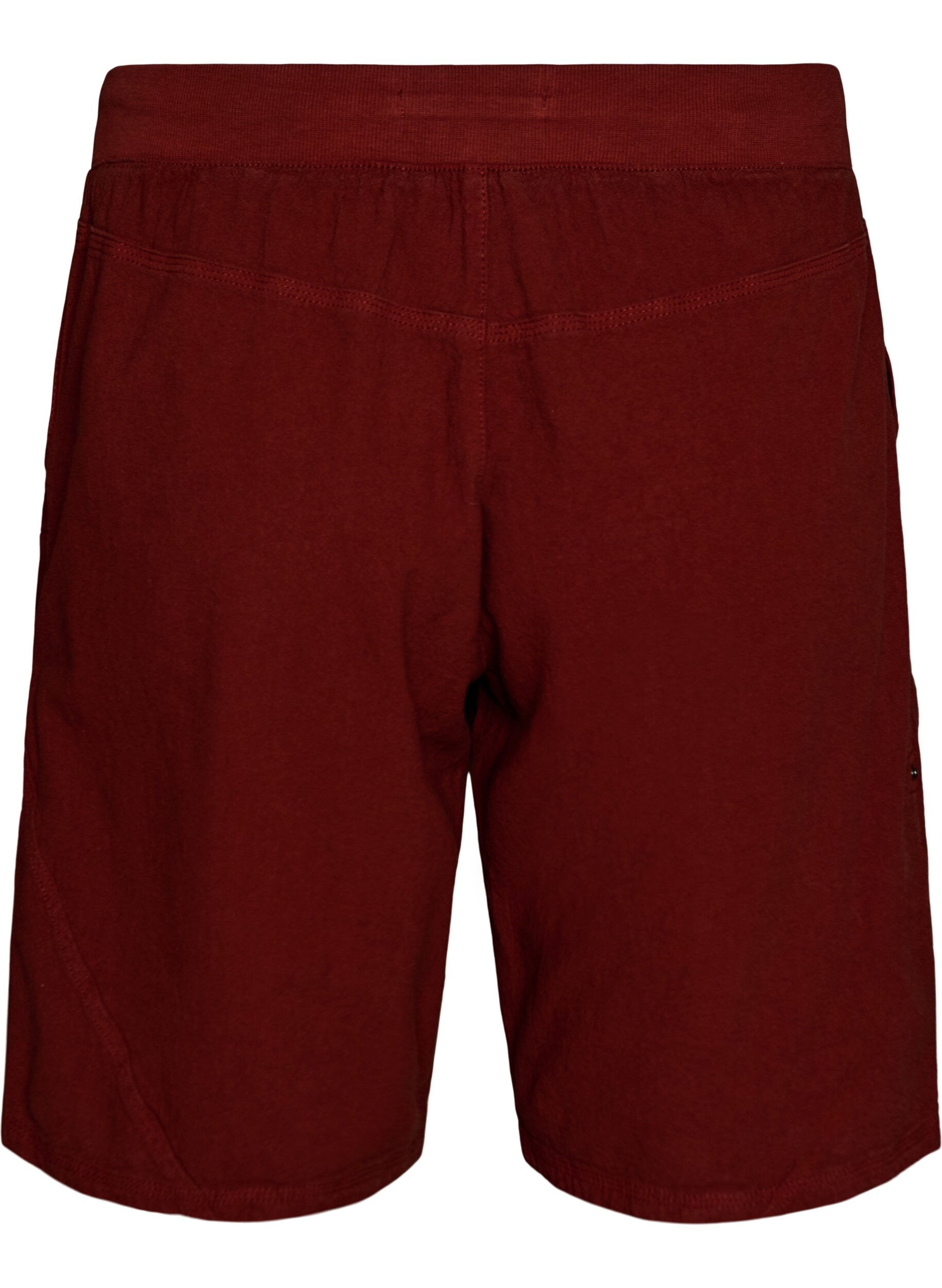 Zizzi Short en coton ample avec poches, Bordeaux, Packshot image number 1