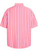 Chemise &agrave; rayures en viscose &agrave; manches courtes, Rose, Packshot image number 1