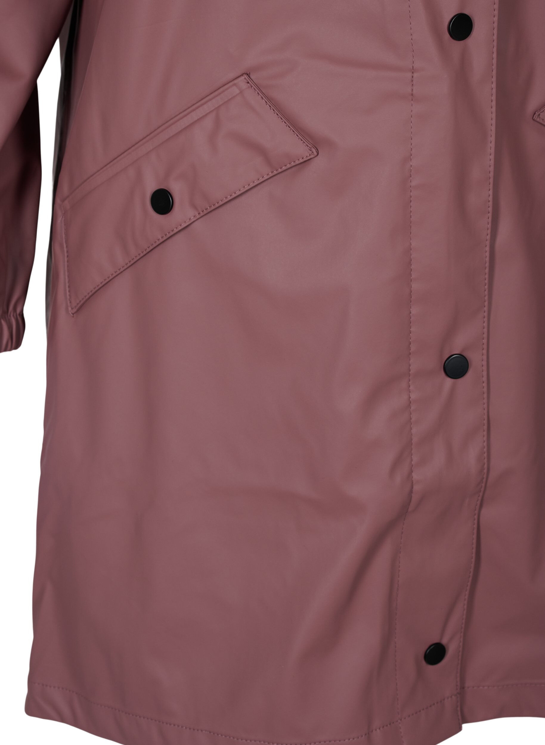 Zizzi Regenjacke mit Kapuze und Knopfverschluss, Rose Taupe, Packshot image number 3