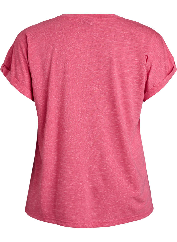 Lockeres Trainingstop mit kurzen &Auml;rmeln, Pink, Packshot image number 1