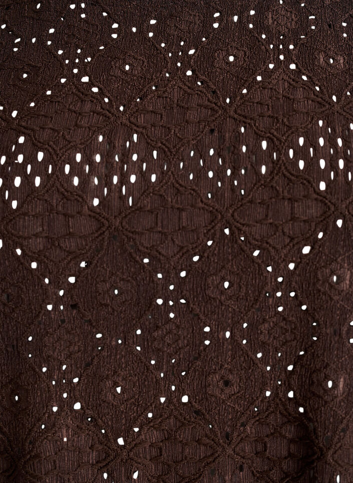 Blouse à manches longues avec broderie ajourée, Marron, Packshot image number 2